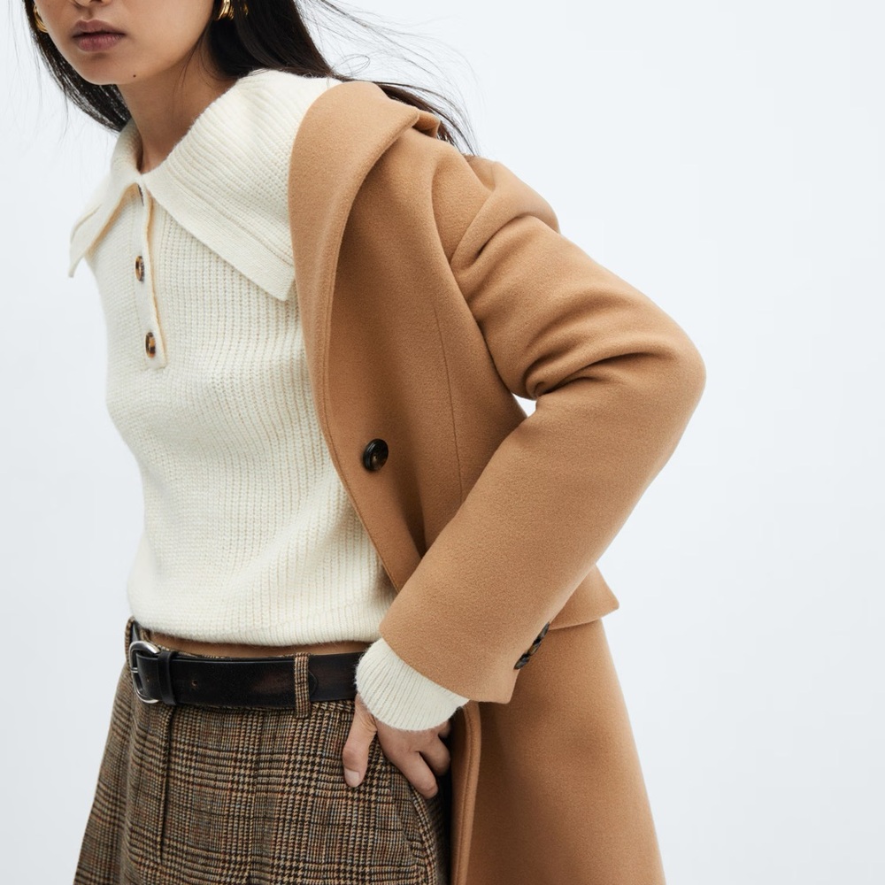 Mango Wool Camel Coat